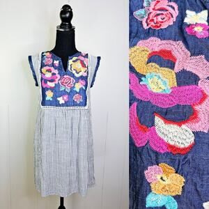 Andree by Unit Boho Embroidered Dress Size Small Cottage Prairie Spring